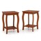 2 Tier Round Side Table with Rubber Wood Legs MDF Plywood Walnut Finish